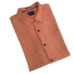 Jack Oniell Men’s Costal Linen Short Sleeve Collard Peach-L